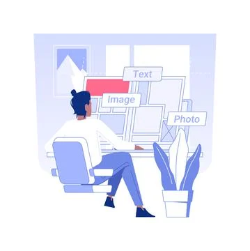 Layout designer isolated concept vector illustration. Stock Illustration