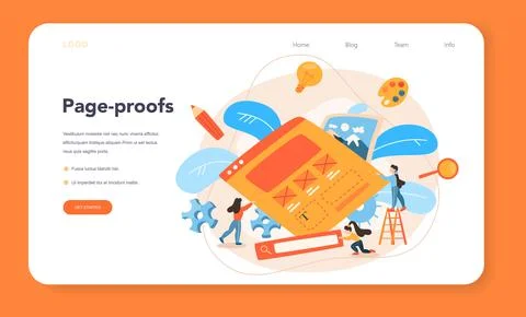 Layout designer web banner or landing page. Web development Stock Illustration