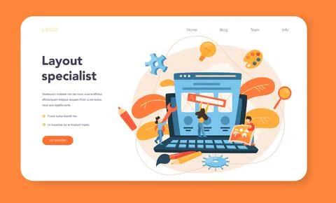 Layout designer web banner or landing page. Web development イラスト素材
