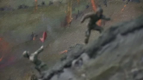 Layout. Dolls. The Second World War. The offensive of soldiers. A Video stock 150443517