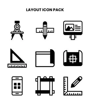 Layout DuoTone Scalable Icons Pack Stock Illustration