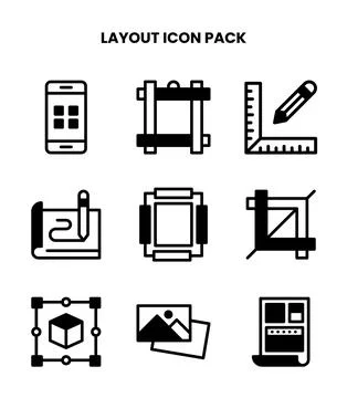 Layout DuoTone Vector Icons Pack Stock Illustration