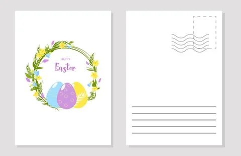 Layout of an Easter card flyers invitations. Stock Illustration