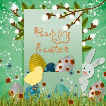 Layout of Easter greeting card 10 Stock Illustration