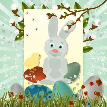 Layout of Easter greeting card 12 Stock Illustration
