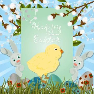Layout of Easter greeting card 13 Stock Illustration