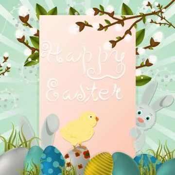 Layout of Easter greeting card 6 Stock Illustration