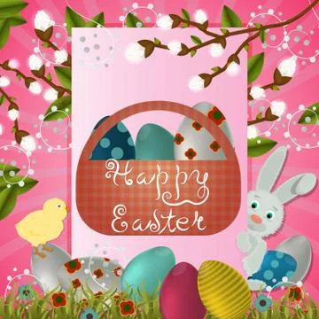Layout of Easter greeting card 7 Stock Illustration