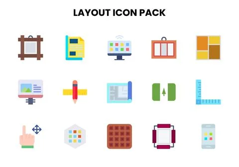 Layout Flat Bundle Icons Pack Illustration