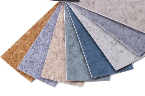 Layout with flooring samples Stock Photos