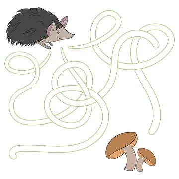 Layout for game labyrinth find a way hedgehog Stock Illustration
