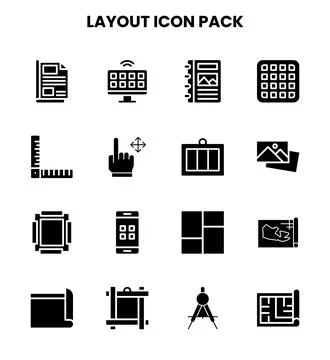 Layout Glyph Bundle Icons Pack Illustration