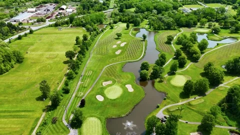 Layout of a Golf Course - The Links at Erie Village Video stock 336524182