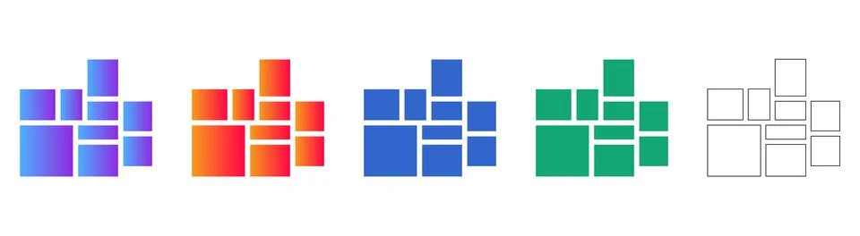 Layout Grid Interface Icon Set Stockillustratie