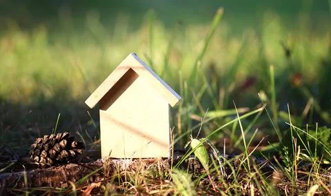 Layout of the house on the grass Stock Photos