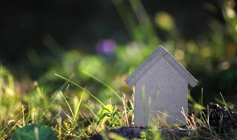 Layout of the house on the grass Stock Photos