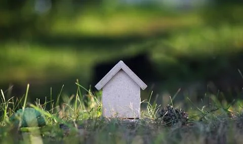 Layout of the house on the grass Stock Photos