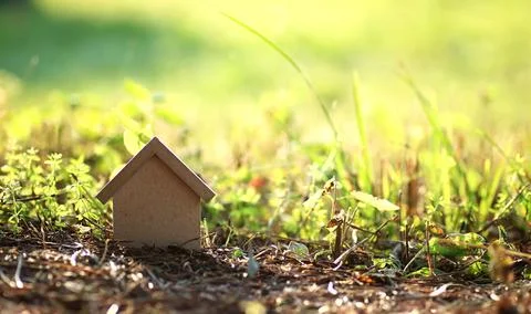 Layout of the house on the grass Stock Photos