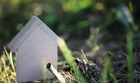 Layout of the house on the grass Stock Photos