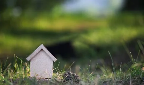 Layout of the house on the grass Stock Photos