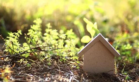 Layout of the house on the grass Stock Photos