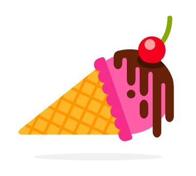 Layout of ice cream cone vector icon flat isolated illustration Stock Illustration