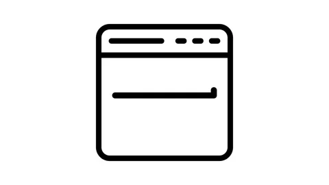 A layout icon of a computer symbolizing technology and digital communication. Stock Footage 334931091