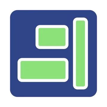 Layout Icon Design with Rectangles and Rounded Corners Stock Illustration
