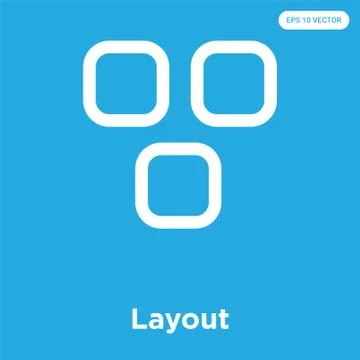 Layout icon isolated on blue background Free Stock Illustration