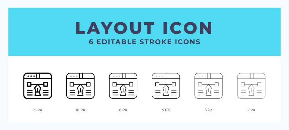 Layout icon set with different stroke. Design elements for logo. Vector ill.. 스톡 일러스트