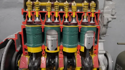Layout Of The Internal Combustion Engine Stock Footage 293962550
