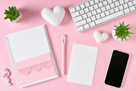 The layout of a kraft envelope with a place for text with a smartphone, knitt Stock Photos