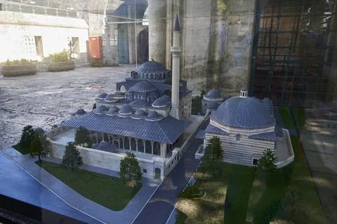 The layout of the Kylych Ali Pasha complex under glass Stock Photos
