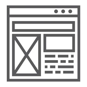 Layout line icon, website and design, template Stock Illustration