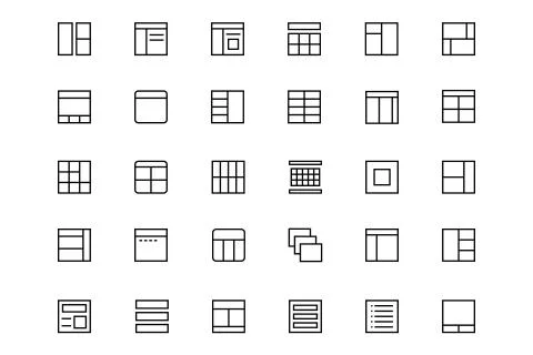 Layout Line Icons Stock Illustration
