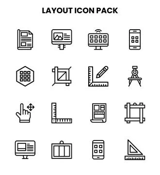 Layout Line Set Icons Pack Illustration