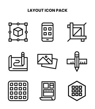Layout Line SVG Icons Pack Illustration