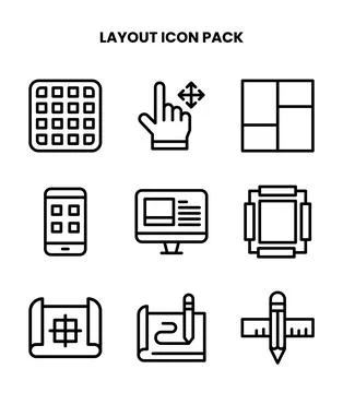 Layout Line UI Icons Pack イラスト素材