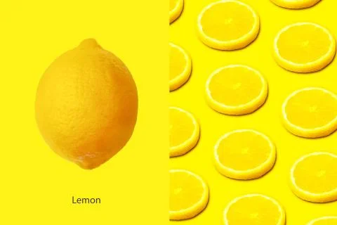 Layout made of  slices lemon Stock Photos