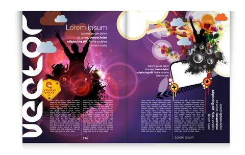 Layout magazine pages. Vector Stock Illustration