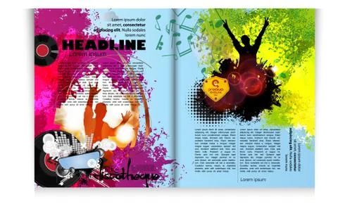 Layout magazine pages. Vector Stock Illustration