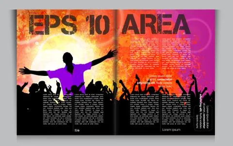 Layout magazine pages. Vector Stock Illustration