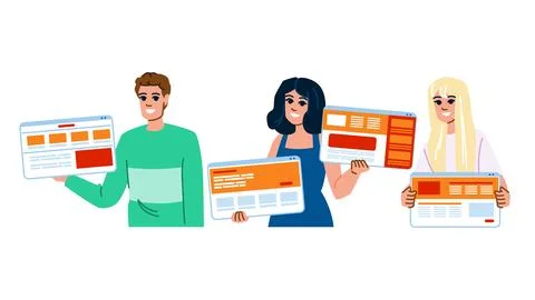 Layout mockup website vector Stock Illustration