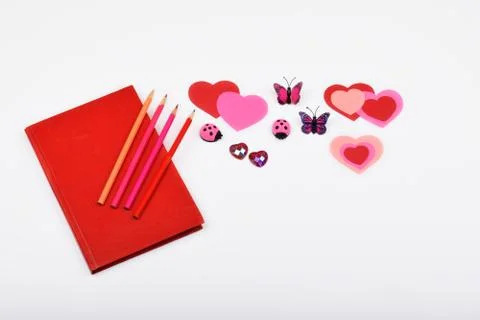 Layout objects isolated on the topic - Valentine's Day Stock Photos
