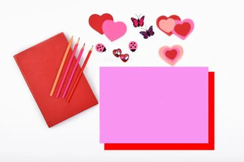 Layout objects isolated on the topic - Valentine's Day Stock Photos