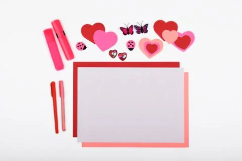 Layout objects isolated on the topic - Valentine's Day Stock Photos