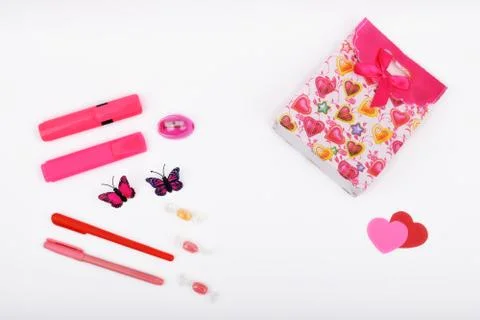 Layout objects isolated on the topic - Valentine's Day Foto stock