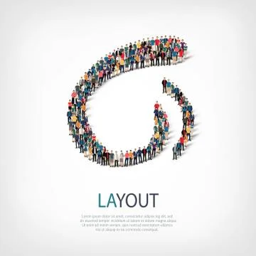 Layout people sign 3d イラスト素材