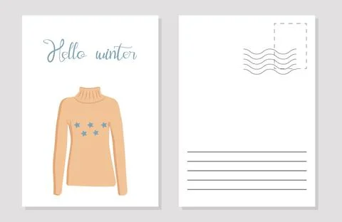 The layout of the postcard winter picture Stock Illustration