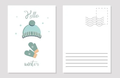 The layout of the postcard winter picture Illustrazione stock